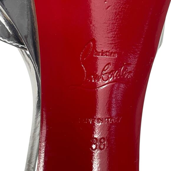 Christian Louboutin Sandaloo 130 Mirrored Platform Sandal Silve Size 38 - Picture 13 of 14